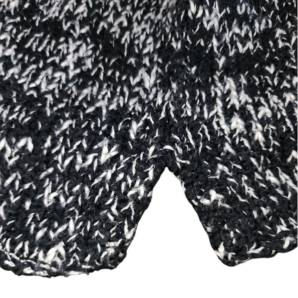 Eileen Fisher Black White Cropped Turtle Neck Organic Cotton Sweater Size Large - Picture 7 of 8